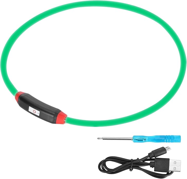 VINGVO Light Up Dog Collar, Glow In The Dark Dog Collar Glowing Pet Collar for Medium Small Dogs Dog Light Up Collar USB Rechargeable LED Collar for Night Walking Lighted Dog Collar