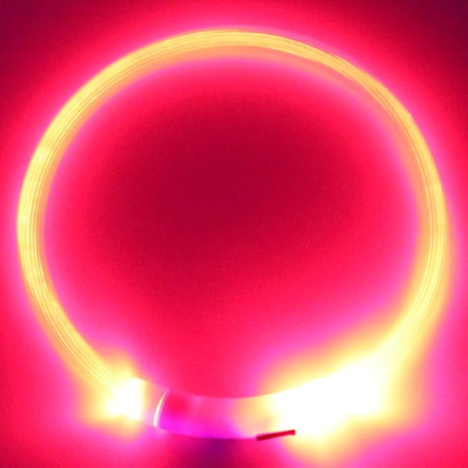 Rechargeable LED Night Flashing Luminous USB Charging Pet Dog Puppy Neck Collar Blue 50cm