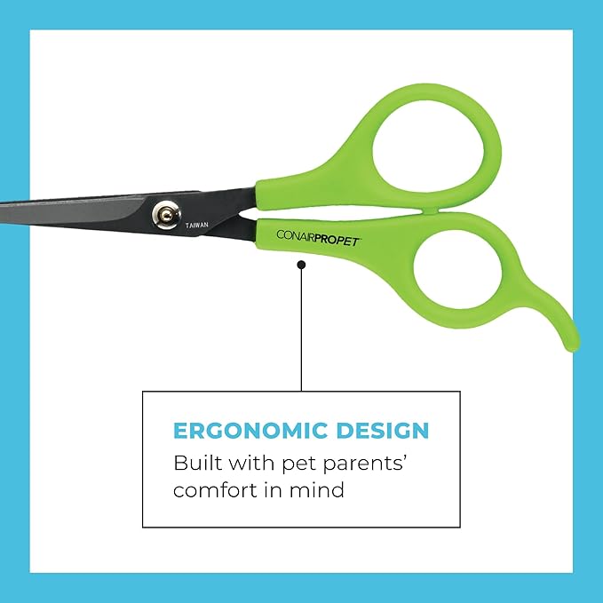 CONAIRPRO Dog & Dat 6" Round Tip Shears, Dog Grooming Scissors, Round Tip Shears For Safe Pet Trimming, Comfortable Ergonomic Design
