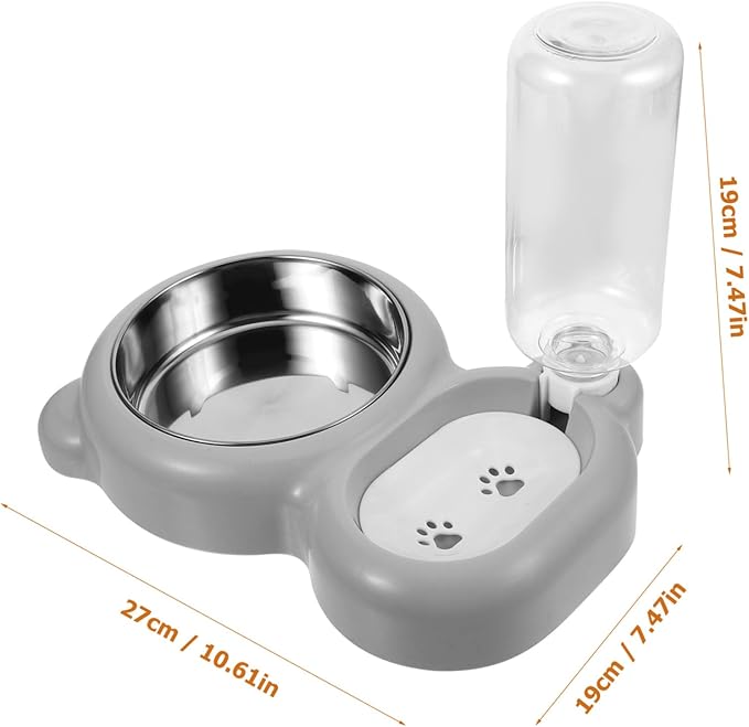 SUPVOX Automatic Cat Feeder and Water Dispenser Dual Functionality Cat Bowl Neck Protection Elegant Design for Home and Pet Shops