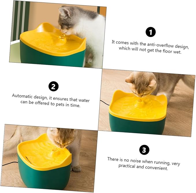 BESPORTBLE 1pc Automatic Pet Water Bowl Quiet Operation Cat Ear Design Automatic Refilling System for Cats and Dogs and Practical Water Dispenser Random Color