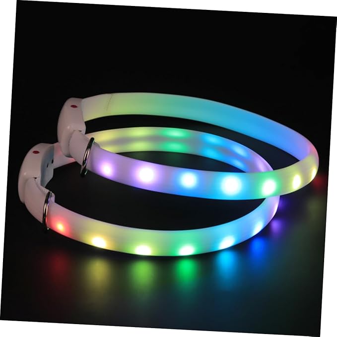 Cabilock LED USB Charging Dog Collar Luminous Pet Collar Waterproof Flashing Glowing Dog Neck Strap for Outdoor Evening Walks