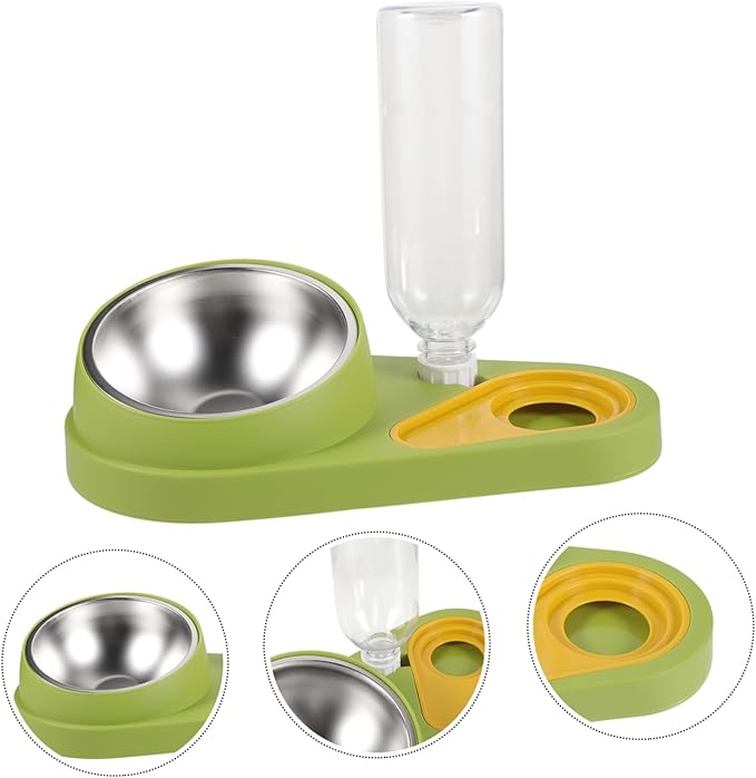 GANAZONO Automatic Pet Feeder Water Dispenser for Dogs and Cats Capacity Pet Feeding Bowl with Ergonomic Design Material -Spill