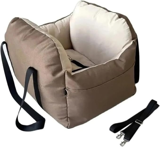 Portable Dog Car Seat Bed Booster Washable Home Cat Nest With Storage Pockets Soft Nest For Small Dogs And Cats Puppy(Black)