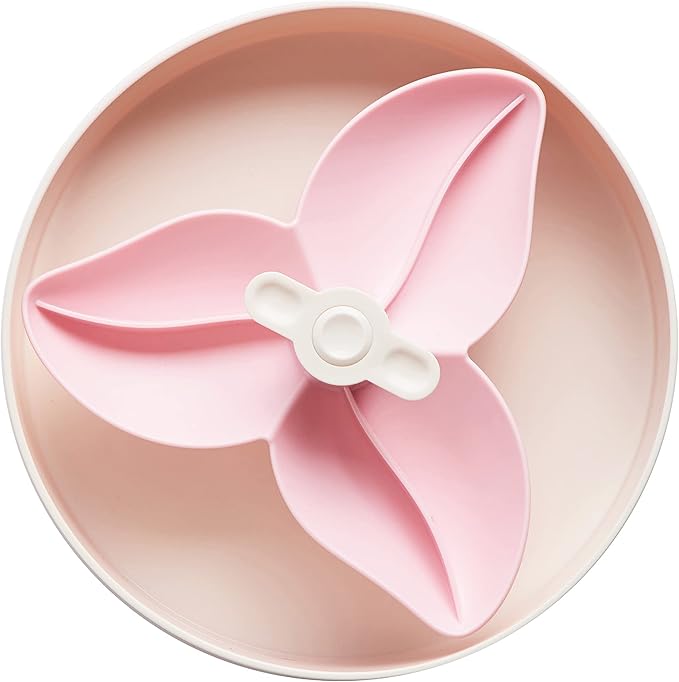 PetDreamHouse Spin Interactive Slow Feeder Bowl for Dogs - Bougainvillea Pink - Skill Level: Easy - Fun and Healthy Feeding with Movable, Adjustable Center Puzzle Piece for All Dogs and Food Types