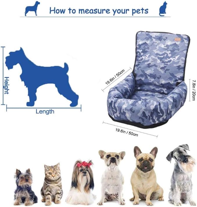 Dog Car Seat Pet Car Booster Bucket Seat Pet Travel Safety Car Seat Dog Bed for Car with Removable Cover&Safety Leash for Small and Medium Pets Cat,C