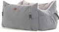 Dog Car Seat for Small Medium Large Dogs, Eco-Friendly Microfiber Velboa, Dog Booster for Under 45Lbs, Detachable and Washable Travel Seat with Thick Cushion (Charcoal Gray, XL)