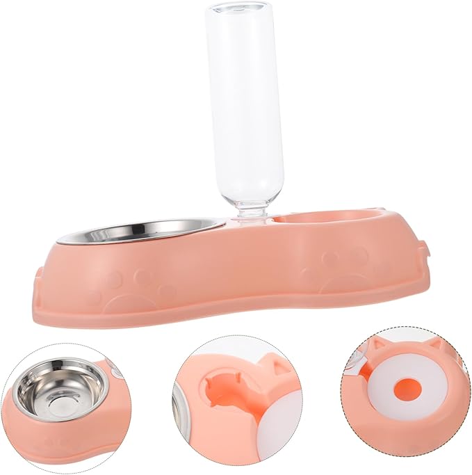 1set Automatic Pet Feeder Dual Bowls Detachable Water and Food Dispenser for Cats and Dogs Convenient and Easy to Design for Daily Feeding