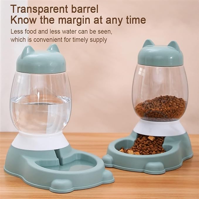 Automatic Pet Water Dispenser & Feeder, 3.8L Large Capacity Water Fountain for Dogs & Cats