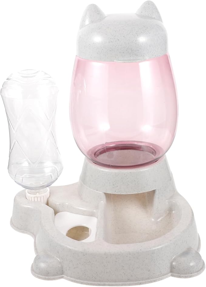 BESPORTBLE Pet Food Water Dispenser and Automatic Feeder for Cats and Saving and Convenient Pet Supply Suitable for Kittens and Puppies Grey