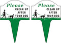 Clean Up After Your Dog Sign, Yuntarda 2-Pack 10”x14” No Poop Signs for Lawn No Pooping Dog Signs For Yard with Integrated Stake Rust-free Aluminum Yard Sign Easy Install for Outdoor Use