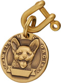 Vintage Pure Copper Pet ID Tags,Personalized Dog Tags,Three-Dimensional Relief Pet Pattern,Lettering on The Front and Back,Custom Pet Tags (B11-Welsh Corgi)