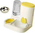 Automatic Dog Feeder and Water Dispenser Dog Bowl Convenient,Removable,Pet Supplies,Automatic Pet Feeder Food Feed for Puppy, Yellow