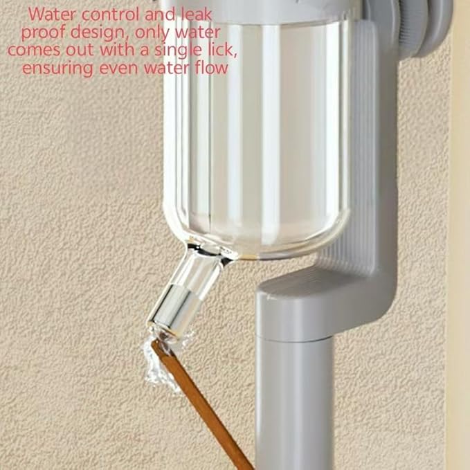 Integrated pet Water Dispenser, Automatic Ball Water Dispenser, Water Dispenser for Cats and Dogs After Licking, Adjustable Height, Suitable for Both Cats and Dogs, Stainless Steel Bowl, Gray Version