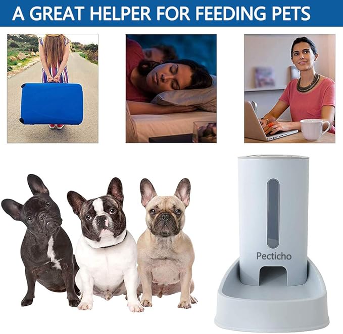 Pet Feeder, Natural Gravity Feeding Supplies Automatic Dog Cat Food Dispenser Slow Feed Bowl 3.8L Large Capacity, for Small Medium Large Cat Dog Pets