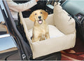 MANON ROSA Dog Car Seat Booster Sofa Cushion Travel Bed Pet Detachable & Washable Carrier Bag with Clip-On Safety Leash for Small & Medium Dogs (Beige)