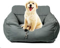 Dog Car Seat Pet Booster Seat Pet Travel Safety Car Seat Dog Bed for Car with Storage Pocket,Clip-On Safety Leash,Removable Cover for Cars, Trucks and Suvs,Gray
