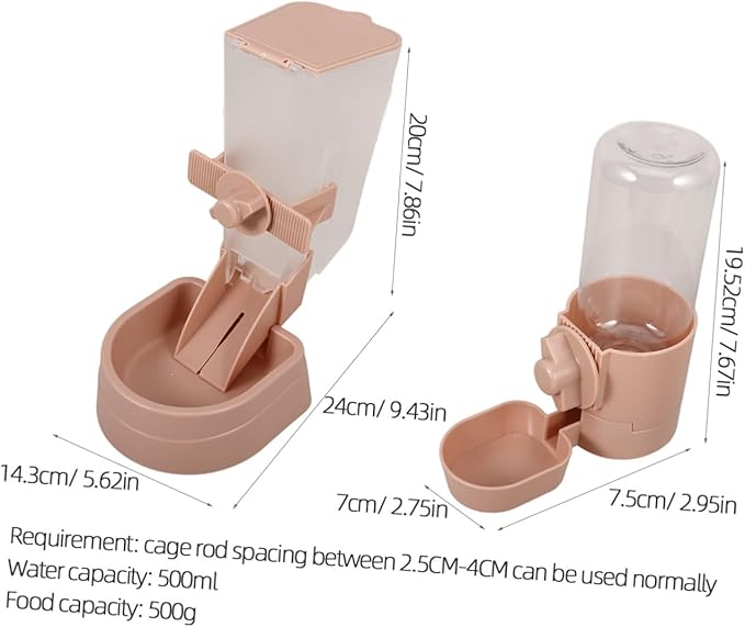 BESTonZON 1set Automatic Cat Feeder and Hanging Water Dispenser for Pets Convenient Food and Water for Kittens and Puppies Easy to Install and