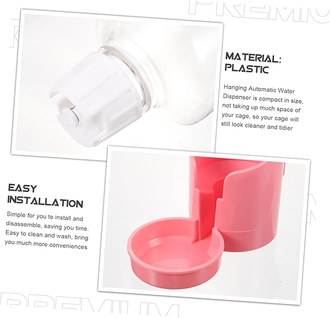 BESPORTBLE Automatic Hanging Water Dispenser for Dogs and Cats Leak Pet Waterer Convenient Feeders for Animals Easy Observation Design for Puppies Kittens and More