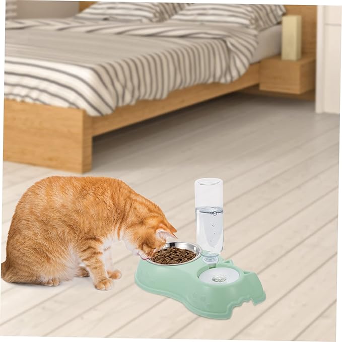 GANAZONO 1Set Automatic Detachable Pet Feeder Water Dispenser Convenient Dual Use Bowl for Cats and Dogs Resistant Design for Home and Pet Stores