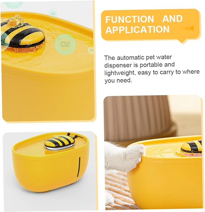 YARNOW Automatic Cat Water Dispenser High-Density Filter for Dogs and Cats Energy-Saving Circulating Feeder Compact Design for Pets Easy to Store and Use