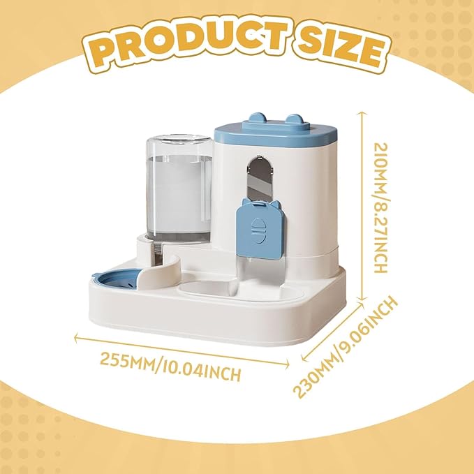 Automatic Pet Feeder and Waterer Dog Feeder 2 in 1 Anti Slip Large Capacity Feeding Station for Cats and Small Dogs Indoor, Blue