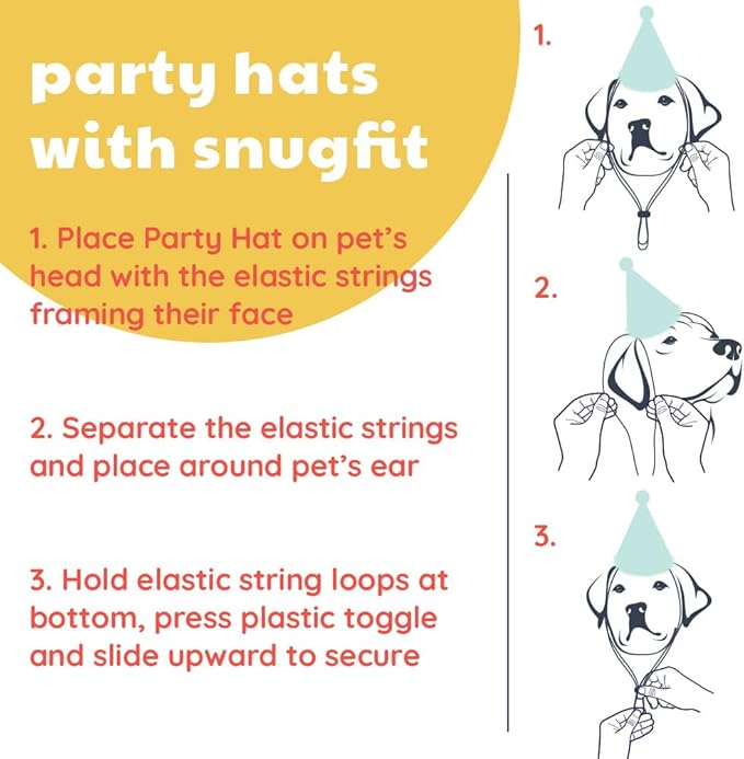Huxley & Kent Pet Party Hat | Happy Barkday (Large) | Birthday Hat for Dogs and Cats | Adjustable Strap for Comfort and Stability | Perfect for Birthday Party, Adoption Celebration Gotcha Day