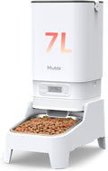 Automatic Dog Feeder with Elevated Stand - 7L Cat Food Dispenser with Large Food Tray, Timed Auto Cat Feeder for Dry Food, 6 Meals Per Day, No-Jam, Freshness Design, Detachable for Easy Clean