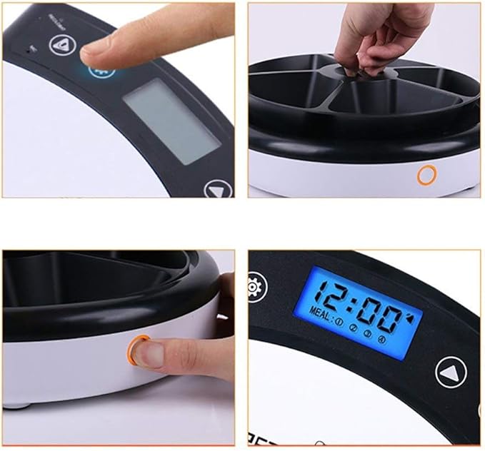 5 Meal White Plastic Automatic Feeder Dogs and Cats Automatic Timing Smart Feeder Dog Food Cat Food Machine Portable