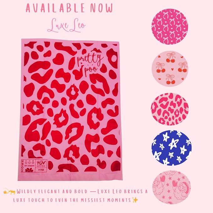 Pretty Dog Poop Bags - 150 Count, Certified Home Compostable, Leakproof, Extra Thick, Tear Resistant, Pink, Lavender Scented, Luxe Leo