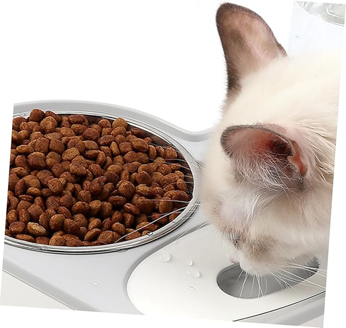 Yardwe Dog Automatic Water Bowl Pet Water Feeder Heart Shape Bowl Material Non-Slip Stand