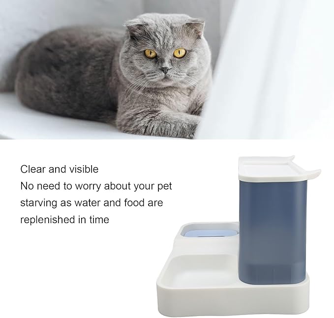 Automatic Cat Feeder,2 in 1 Pet Food Feeder and Water Dispenser Pet Water Dispenser Cat Food Dispenser Dog Feeder for Small Medium Dog Puppy Kitten