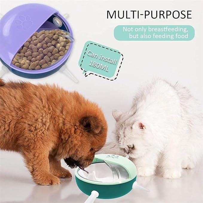 NANZU 180ML Silicone Puppy Pacifiers Pet Milk Feeder Feeding Bowl for New Born Pet, Puppies, Kitten, Cats, Dog, Rabbits