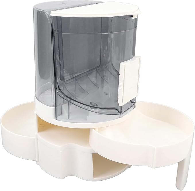 Automatic Cat Feeder and Water, Pet Feeder Dispenser Double Layer Dry Wet Separate Rotating Storage Cat Food Dispenser Cat Automatic Feeders for Small Medium Dog Puppy Cat Kitten
