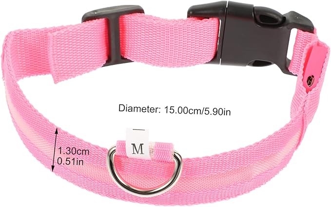 Mipcase 1set Pet Collar Glowing Neck Collar for Dogs and Puppies Rechargeable Led Safety for Night Use Skin-Friendly and Lightweight Design