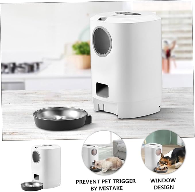 BESPORTBLE 1pc Automatic Pet Feeder and Cat Food Dispenser Timer Portion Control USB Interface Compact Design for Timed Feeding