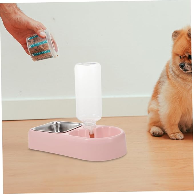 Toyvian Double Pet Water Feeding Bowl Automatic Pet Water Feeder for Cats and Dogs Creative Smooth Design Convenient and Practical Dispenser for Home and Shops