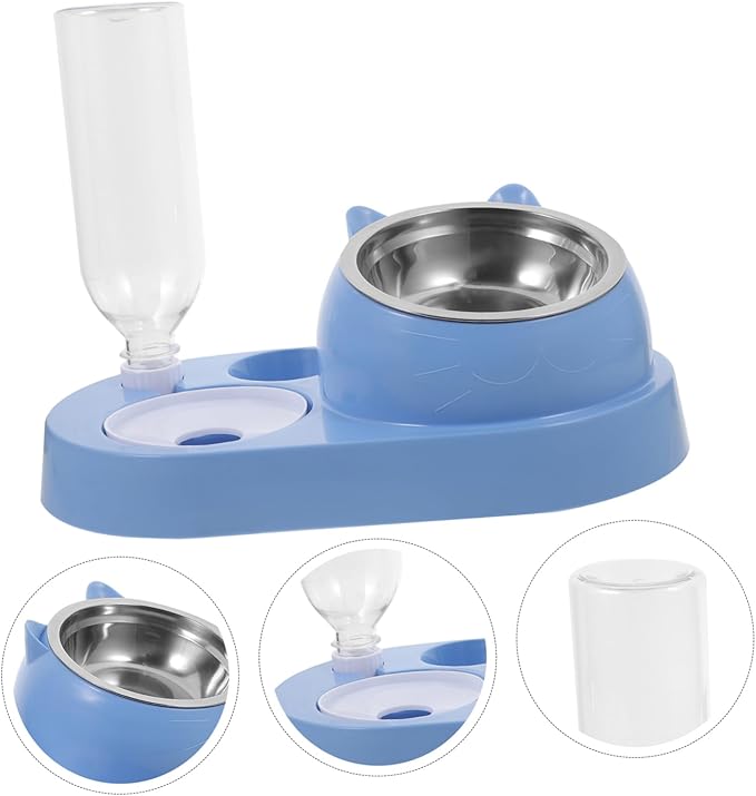 Pet Automatic Water Dispenser with Dual Bowls Stylish Durable Cat and Dog Feeder Bite-Resistant and Design Easy to Clean for Home Use