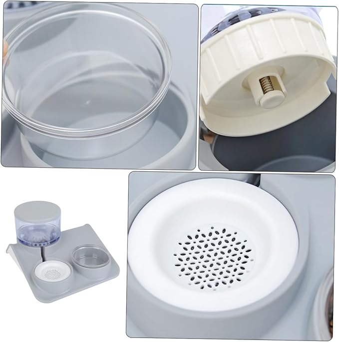 Mikikit 1Pc Automatic Pet Water and Food Dispenser Capacity Cat Dog Water Bowl with Removable Eating Bowl Design for Convenient Cleaning for Home Use