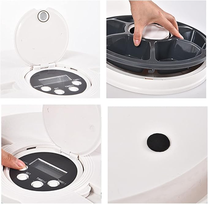 Automatic Cat Feeders, Timed Automatic Pet Feeder with Over 180 Day Battery Life, Automatic Dog Feeder 1 6 Meals Control for Medium, Large Breed Dogs