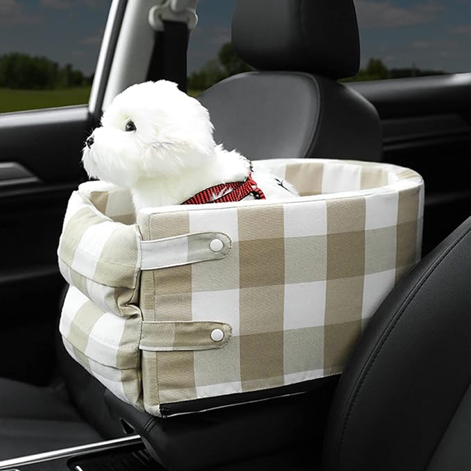 Dog Car Seat, Detachable and Washable Dog Booster Seat ON Car Armrest Perfect for Small Dogs Cats,Center Console Dogs and Cats Car Seat Fits Car Home Travel