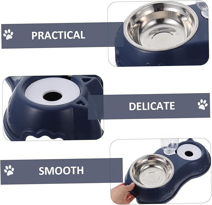 HANABASS 1set Pet Food and Water Dispenser Detachable Dual Feeder for Cats and Dogs and Non-Skid Design Easy to Automatic Pet Bowl