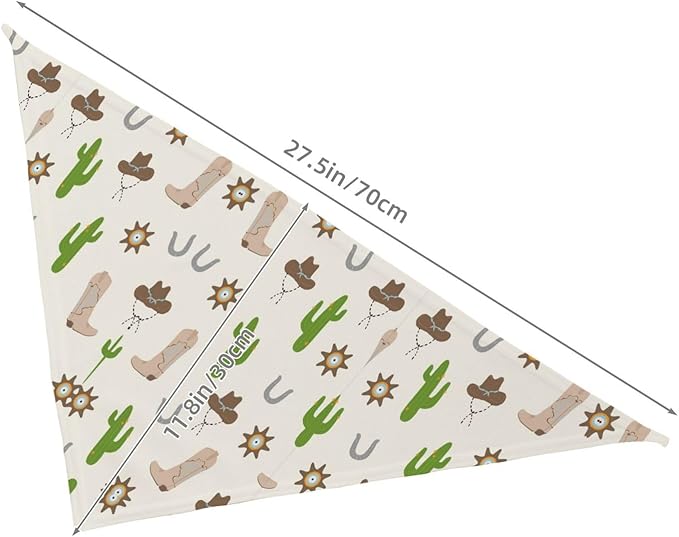 Western Dog Bandanas, Cartoon Cowboy Dog Scarf, Accessories Puppy Kitten Party Festival and Daily Wearing,West Cowboy Accessories Party Cosplay (Cactus)