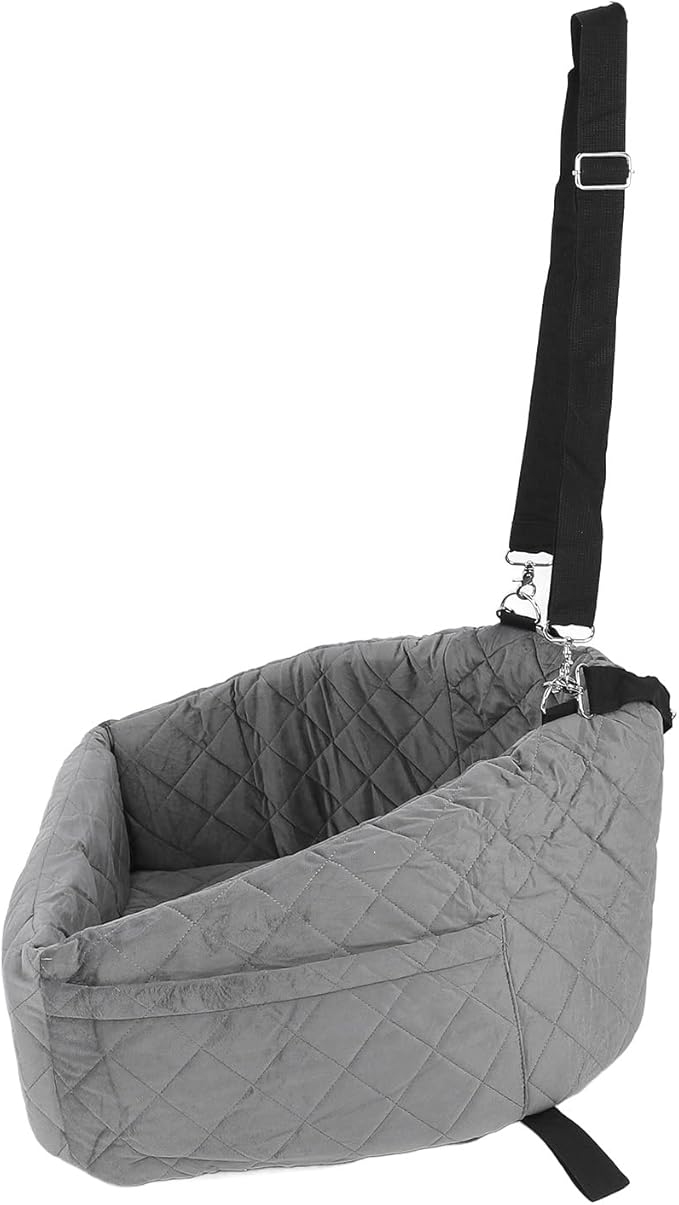 Zerone Dog Car Seat Safety Belt Storage Bag Comfortable MaterialDog Car Seat with Washable Detachable and Washable for Small Medium Dogs, Pets (Gray)