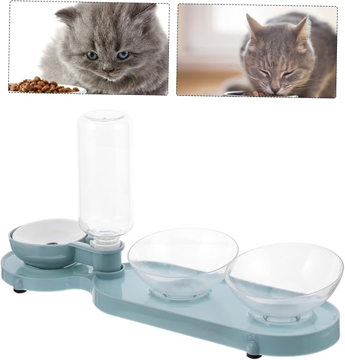 Dual-use Cat Feeder Automatic Water Dispenser Pet Tilt Bowl Cat Water Dispenser Easy to Clean