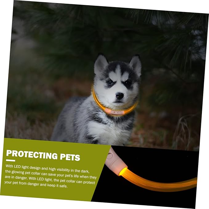 GANAZONO Pet Glow Collar Dog Led Collar USB Rechargeable Reflective Dog Harness for Night Walking