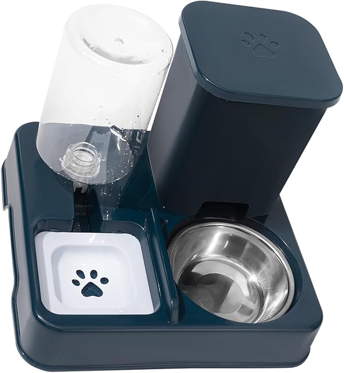 Pet Food Water Dispenser 2In1 Stainless Steel Elevating Design Nonslip Waterer Bowl for Cats Dog Home Use Automatic Feeder Dog with Water Dispenser Stainless Steel Pet