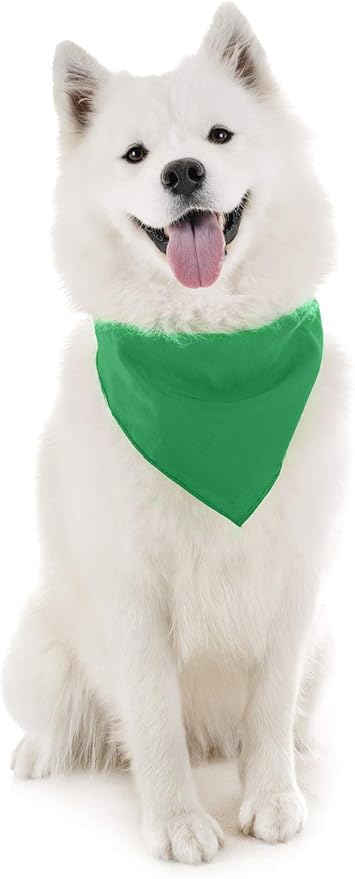 Mechaly Dog Plain Bandanas - 2 Pack - Scarf Triangle Bibs for Small, Medium and