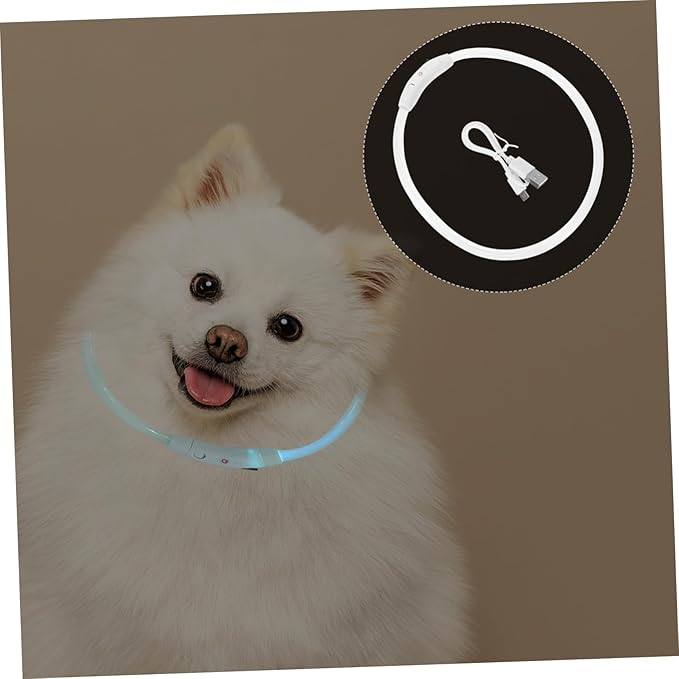 Mipcase Light up Dog Collar Led Puppy Led Collar USB Rechargeable Pet Glow Collar for Stylish Outfits Night Safety