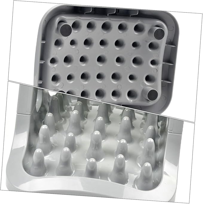 1piece Dog Automatic Food Dispenser Slow Feeder Dog Bowl for Healthy Eating Choking Design Material Grey and Green for Puppies and